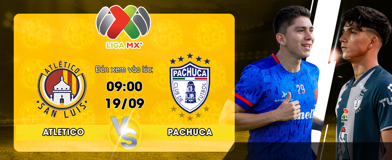Lịch thi đấu Atletico San Luis vs Pachuca - socolive 