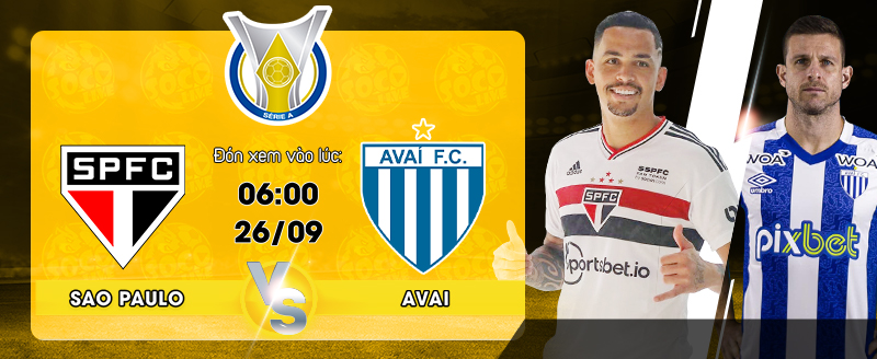 Link Xem Trực Tiếp Sao Paulo vs Avai FC 06h00 Ngày 26/9/2022 - socolive 