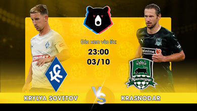 Link Xem Trực Tiếp Krylya Sovetov Samara vs Krasnodar FK 23h00 Ngày 03/10/2022