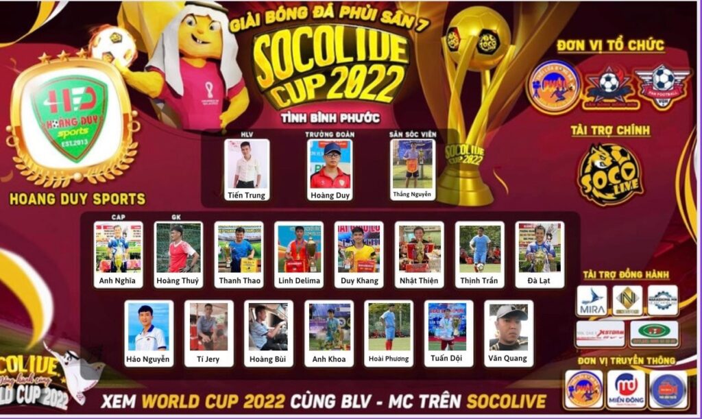 Danh sách cầu thủ Hoàng Duy Sport FC tại Giải bóng đá Bình Phước S7 Socolive Cup 2022