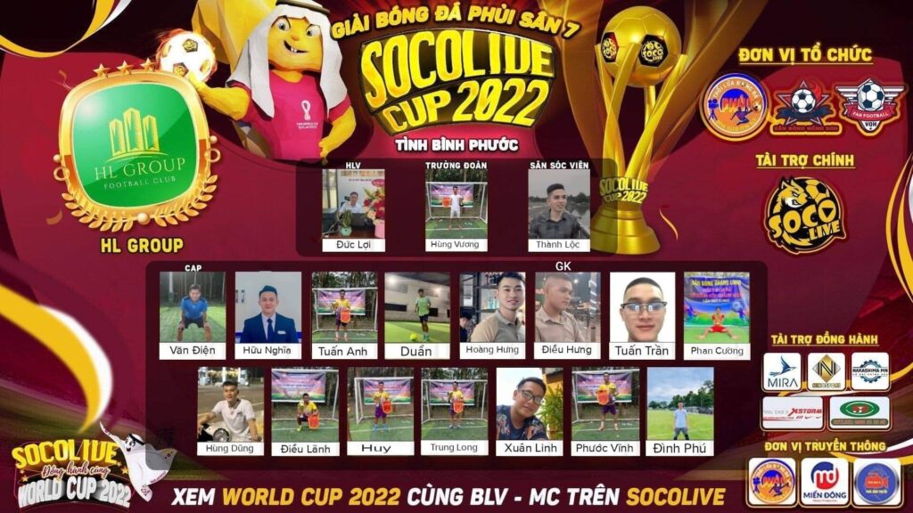 Danh sách cầu thủ HL Group FC tại Giải bóng đá Bình Phước S7 Socolive Cup 2022