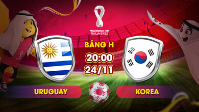 Link Xem Trực Tiếp Uruguay vs Hàn Quốc 20h00 ngày 24/11
