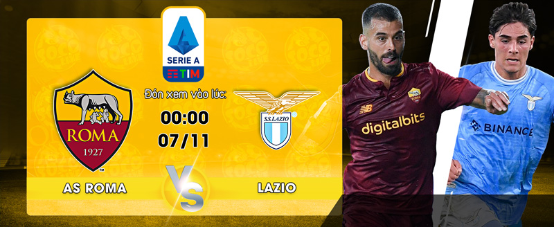 Link Xem Trực Tiếp AS Roma vs Lazio 00h00 ngày 07/11 - socolive 