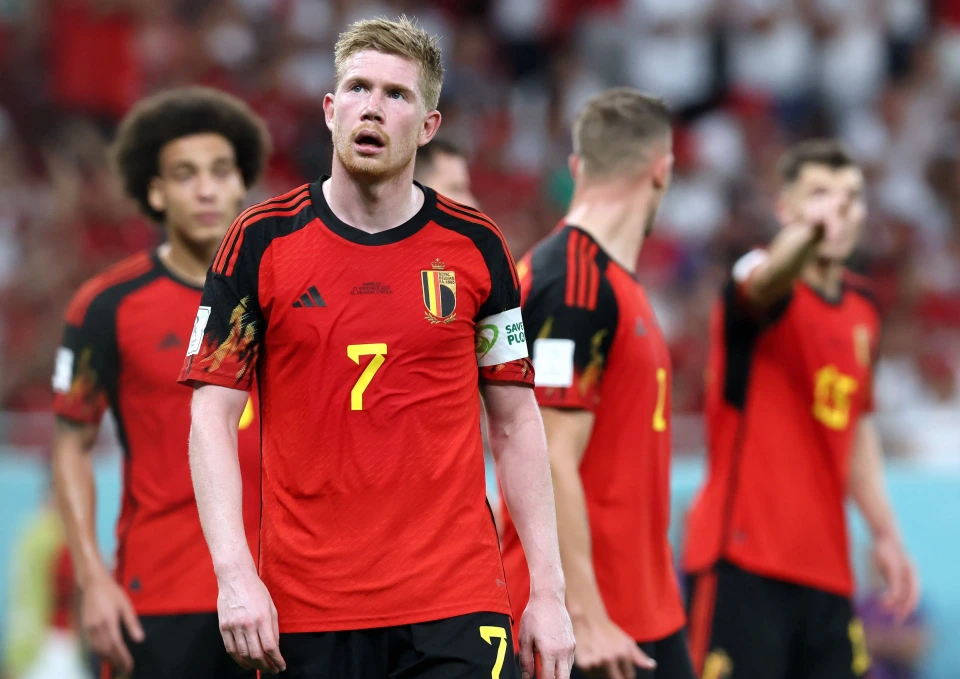 Các cầu thủ của Bỉ sân trận hòa tai hại với đội tuyển Morocco