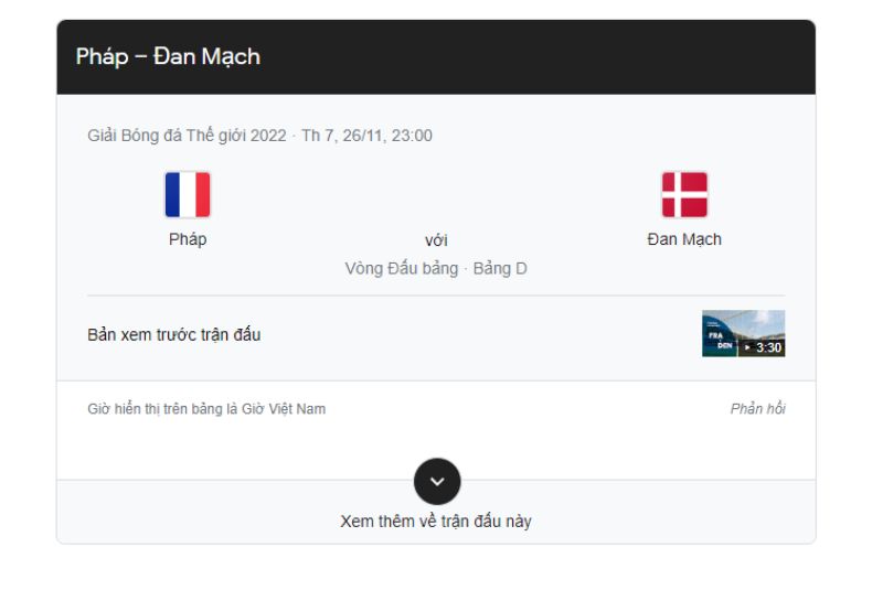 Cuộc chạm trán giữa Pháp và Đan Mạch vào 26/11 World Cup 2022 