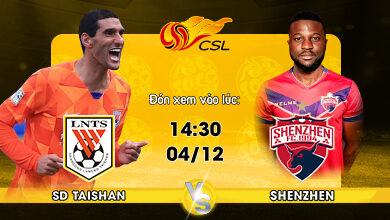 Link Xem Trực Tiếp Shandong Taishan vs Shenzhen FC 14h30 ngày 04/12