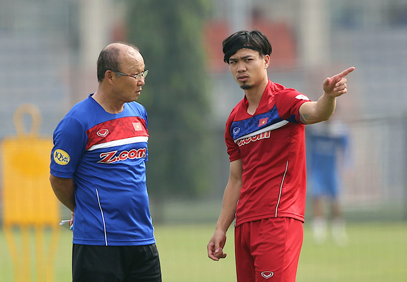 Thầy trò huấn luyện viên Park Hang seo và cầu thủ Công Phượng