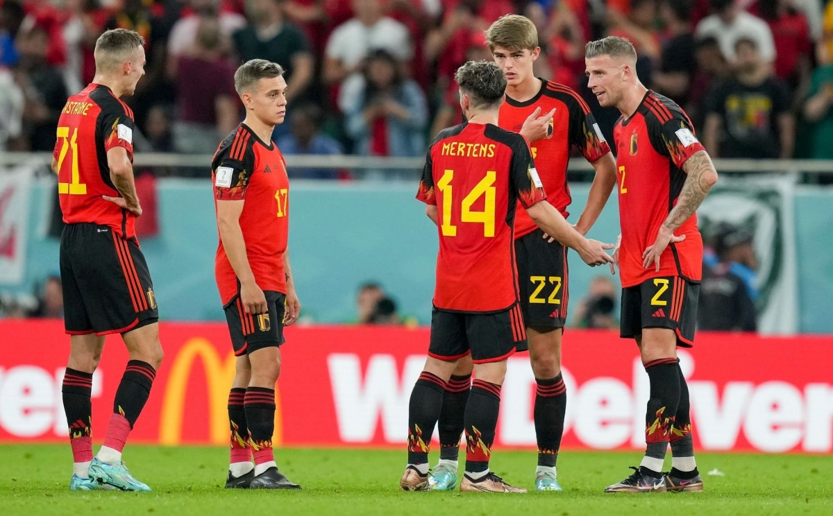 Sự thất vọng của các cầu thủ Bỉ sau trận thua trước Maroc World Cup 2022 