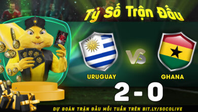Kết Quả Soco Tiên Tri: Uruguay [2] - [0] Ghana
