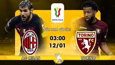 Link Xem Trực Tiếp AC Milan vs Torino 03h00 ngày 12/01