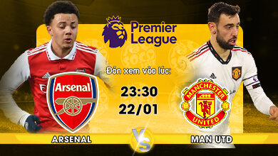 Link xem trực tiếp Arsenal vs Manchester United 23h30 ngày 22/01