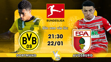 Link xem trực tiếp bóng đá Borussia Dortmund vs Augsburg 21h30 ngày 22/01