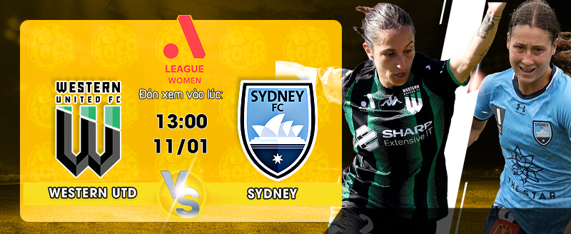 Link Xem Trực Tiếp Nữ Western United vs Nữ Sydney FC 13h00 ngày 11/01