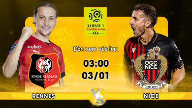 Link Xem Trực Tiếp Stade Rennes FC vs OGC Nice 03h00 ngày 03/01