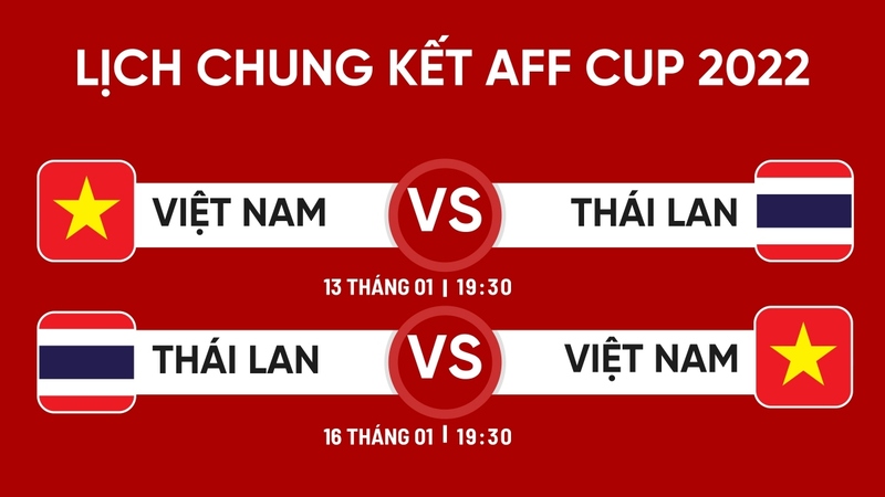 Lịch thi đấu Việt Nam vs Thái Lan diễn ra ngày 13/1 tại sân vận động Mỹ Đình