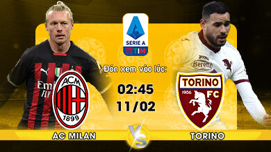 Link Xem Trực Tiếp AC Milan vs Torino 02h45 ngày 11/02