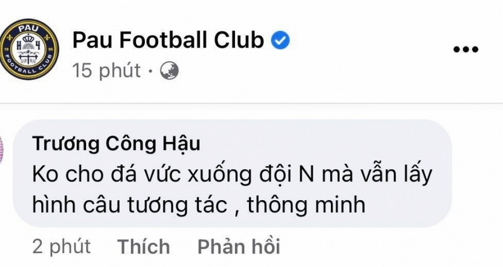 Các bài đăng của Pau FC sử dụng hình ảnh Quang Hải bị chỉ trích