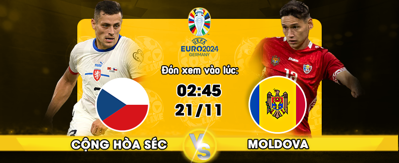 Link xem trực tiếp Cộng Hòa Séc vs Moldova