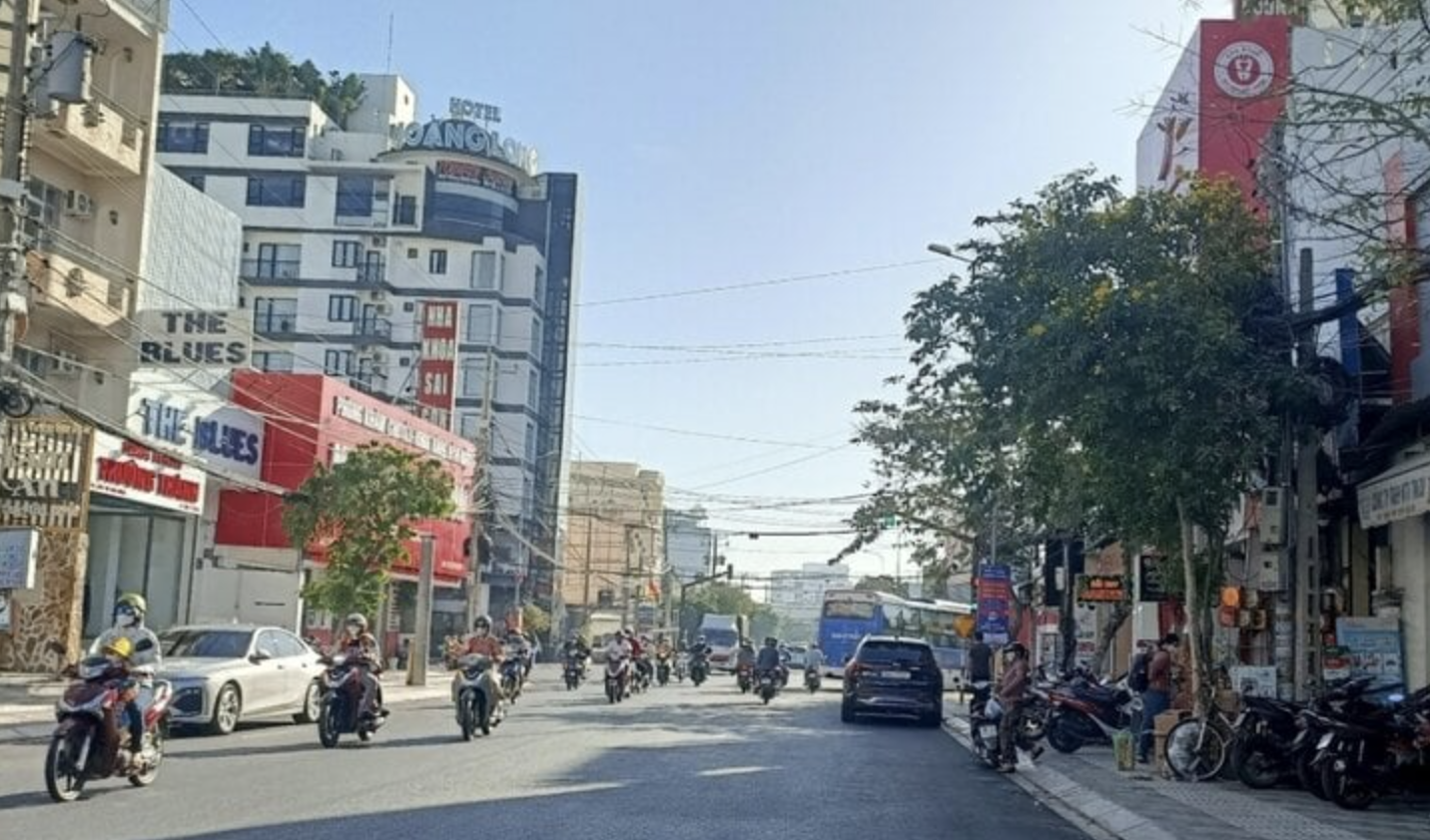 Hiện trường vụ việc tại đường Thủ Khoa Huân, TP Phan Thiết
