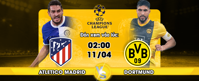 Link xem trực tiếp Atletico Madrid vs Borussia Dortmund
